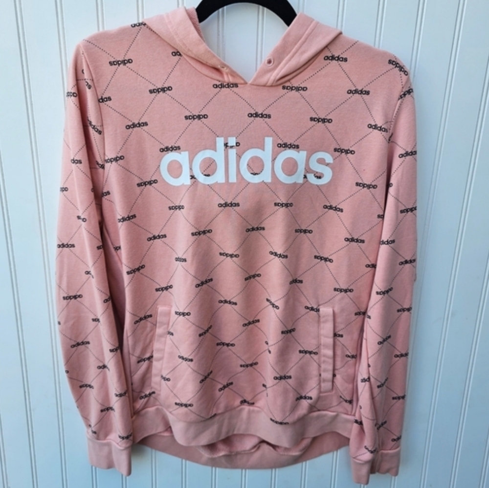 Adidas Pink Peach Women's Hoodie Sz Medium